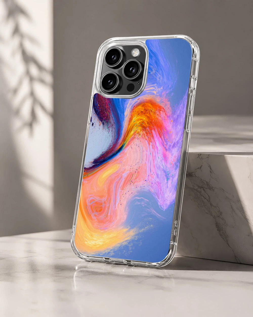 Colorful abstract art design phone case for iPhone 16 Pro